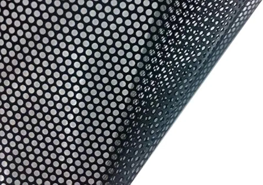 VViViD Black Perforated One-Way Vision Vinyl Automotive Window Wrap Roll (17.9" x 48")