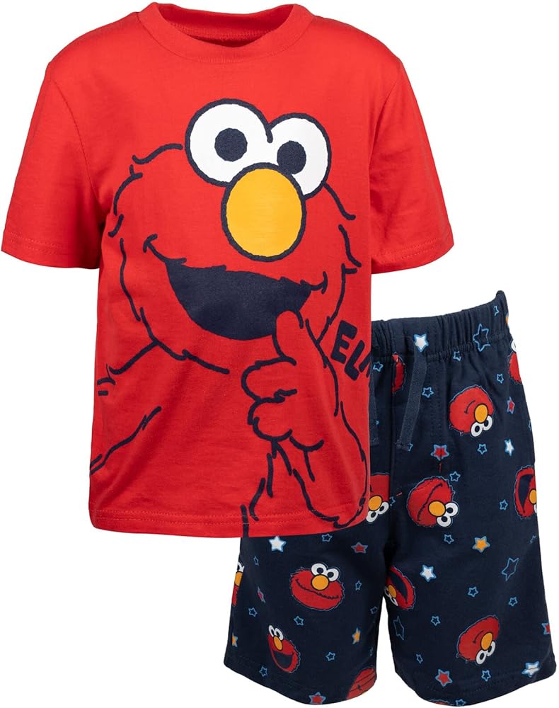 Sesame Street Elmo Cookie Monster T-Shirt and Shorts Outfit Set Infant to Toddler