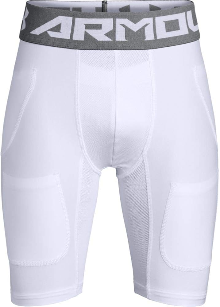 Under Armour Boys Football 6 Pocket Girdle , White (100)/Graphite , Small