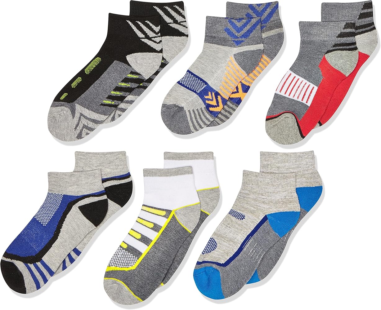 Jefferies Socks Boys' Tech Sport Quarter Socks 6 Pair Pack