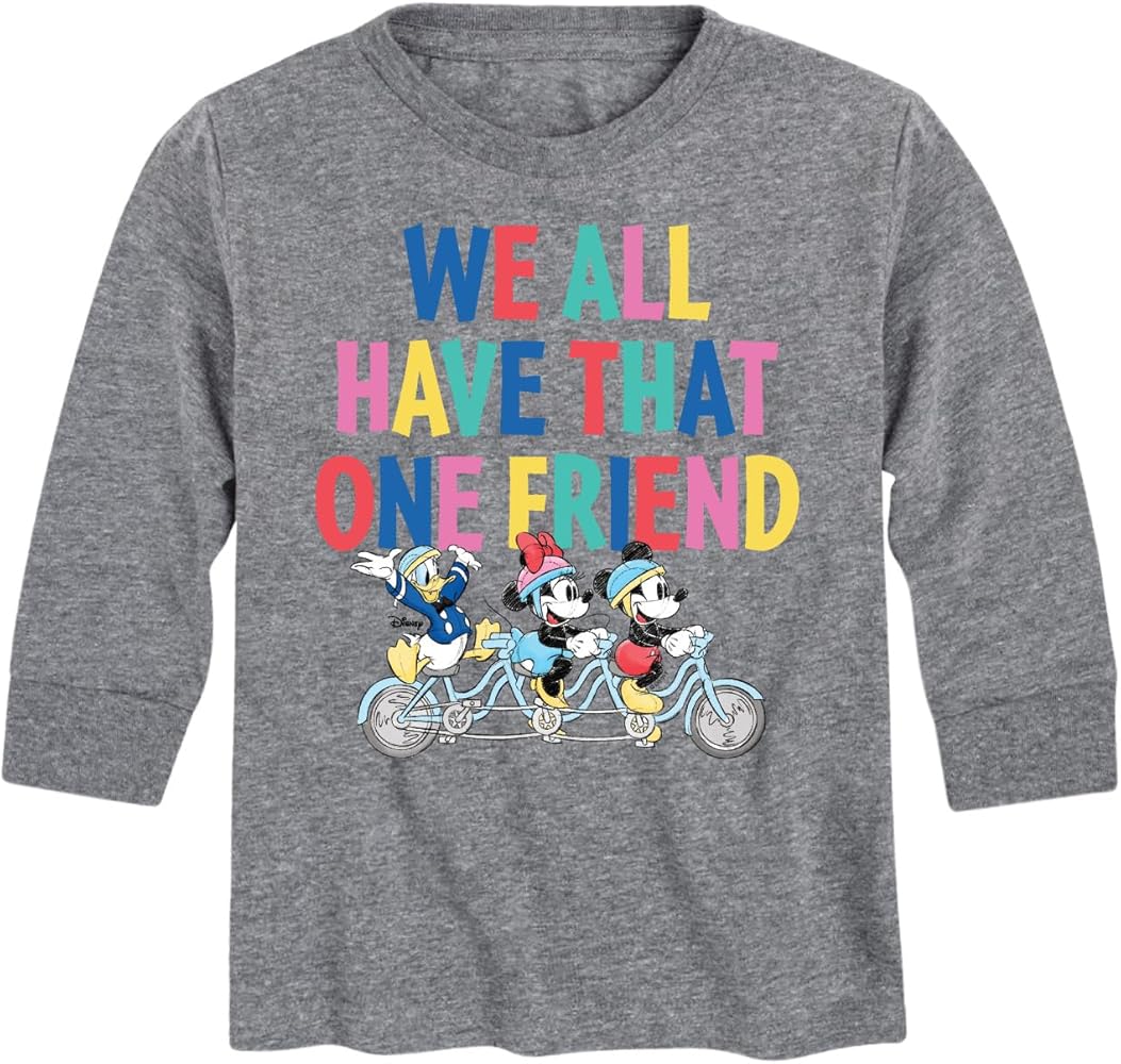 Disney Mickey & Friends - We All Have That One Friend - Toddler and Youth Long Sleeve Graphic T-Shirt