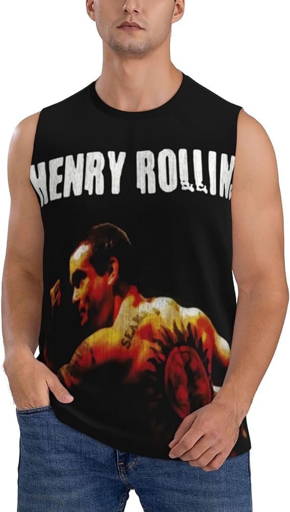 Henry Rollins Tank Top Mens Summer Casual Novelty Polyester Sleeveless Tee Shirts for Men