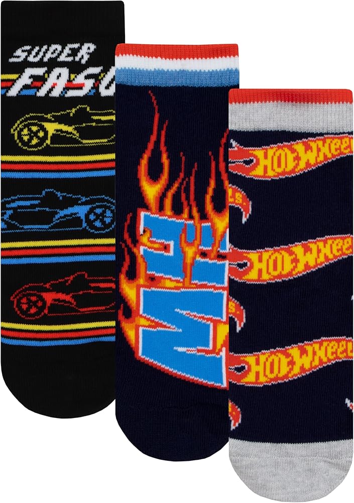 Hot Wheels Socks 3 Pack | Multipack Socks For Boys | Race Car Cotton Ankle Socks | Gifts For Boys