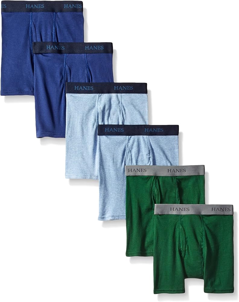 Hanes Boys 6-Pack Comfortflex Dyed Boxer Brief