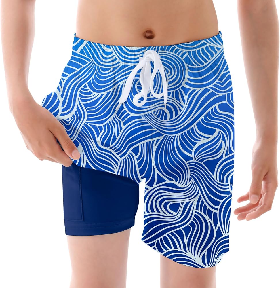 UNICOMIDEA Boys Swim Trunks Compression Liner Swimming Shorts Quick Dry Boxer Brief Swimwear 7-20 Years Bathing Suit