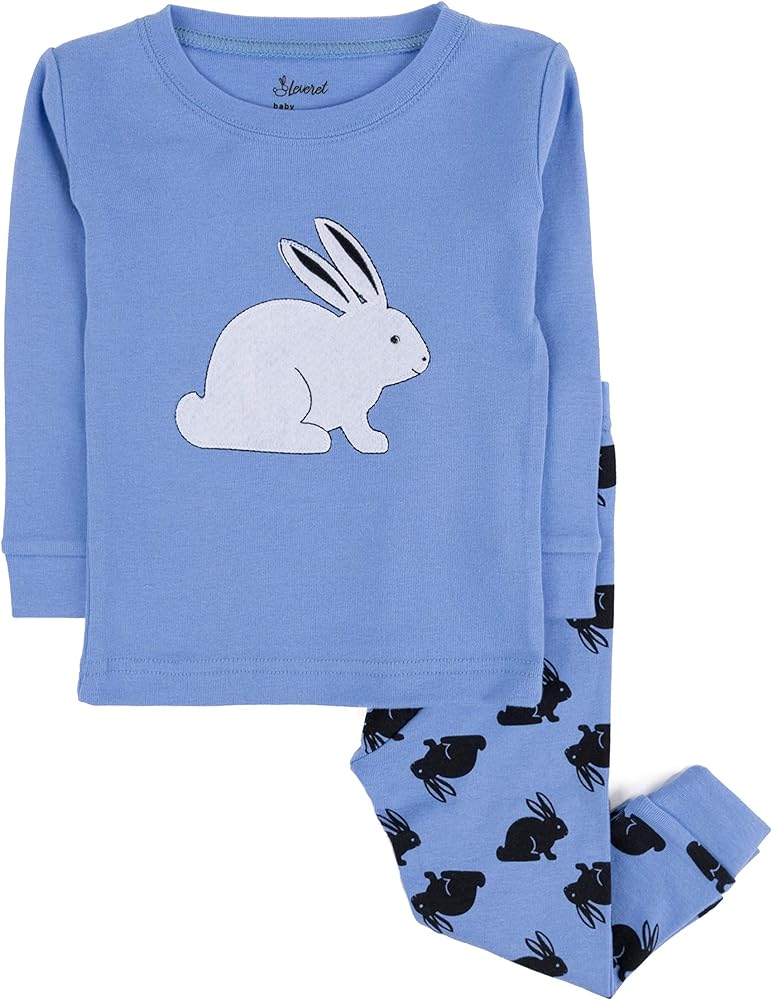 Leveret Kids Pajamas Boys & Girls Solid Colors 2 Piece Pajama Set 100% Cotton (Size 2-14 Years)