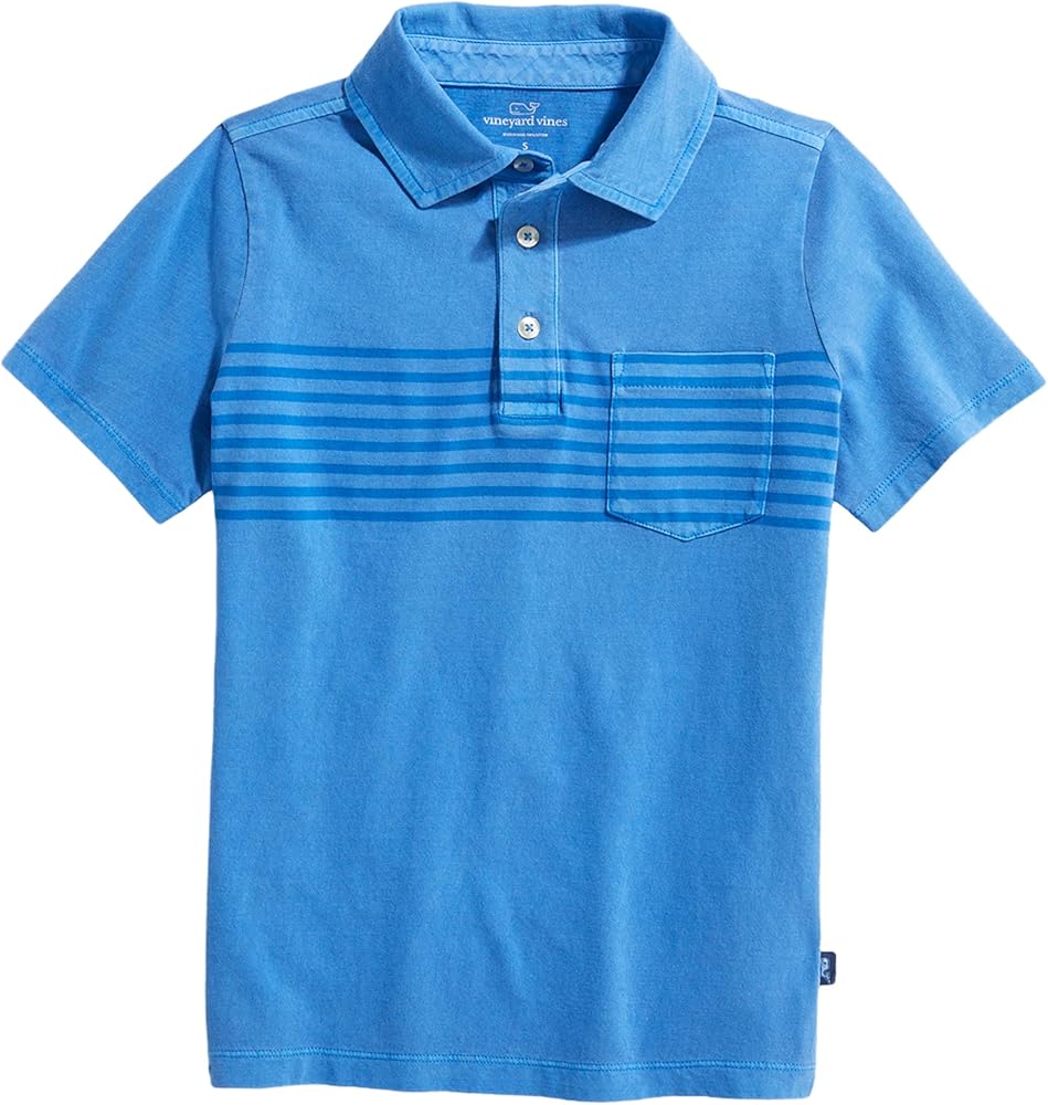 vineyard vines Boys' Short Sleeve Chest Stripe Island Polo