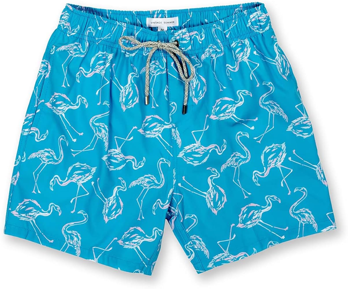 Boy's Swim Shorts Dry Fast 4 Ways Stretch Swimming Trunks with Fun Designs