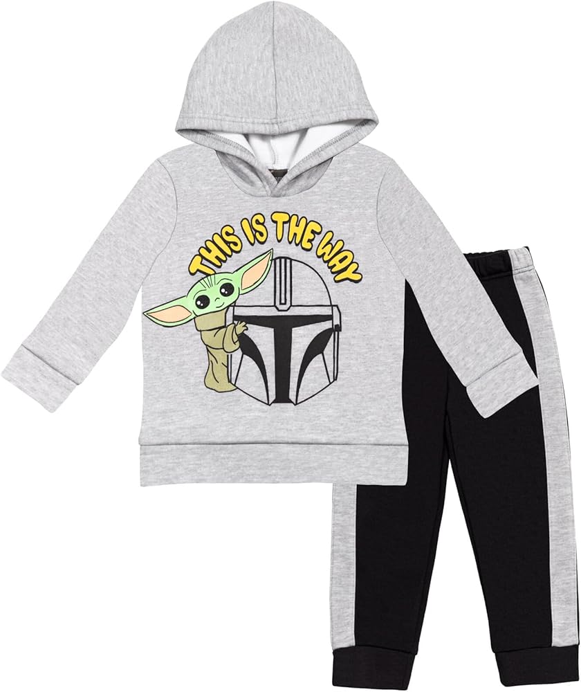 STAR WARS The Mandalorian Fleece Pullover Hoodie and Pants Outfit Set Infant to Big Kid Sizes (12 Months - 18-20)