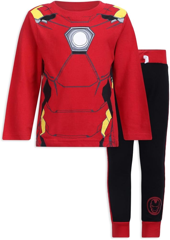 Marvel Avengers Boys Long Sleeve Shirt and Pants Set for Toddlers and Big Kids