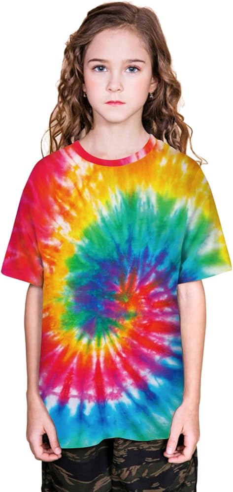 Tie Dye Clothes Kids Teen Short Print Shirts Tee Summer Girls Casual Dyed Tops Girls Years for 514 Blouse Boys Tops