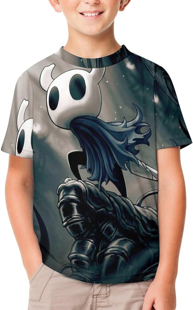 Hollow Gaming Knight Children's T-Shirt for Boys Girls Kids Crewneck Tee Shirts Short Sleeve Lightweight Blouse Tops