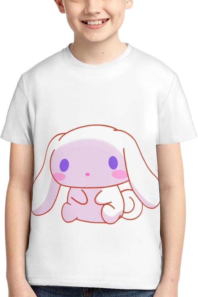 Cinnamoroll Boys Girls T-Shirts Novelty Unisex Teens Graphic Tee 3D Printed Short Sleeve Top Shirts Small