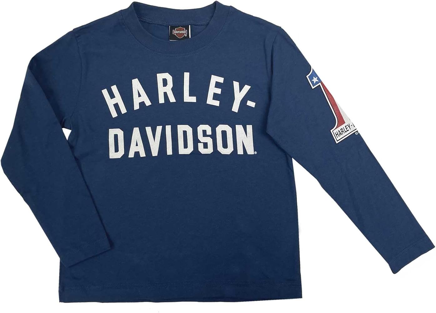 Harley-Davidson Big Boys' #1 Logo Super Soft Long Sleeve Tee - Navy Blue