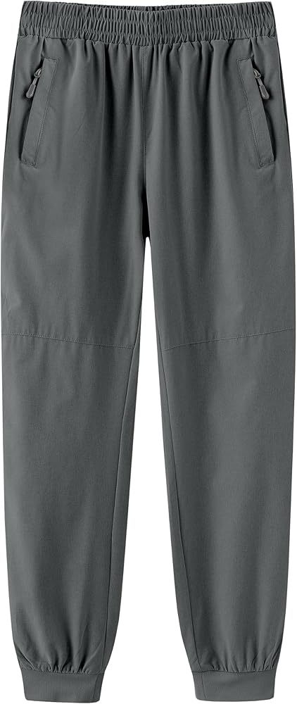 HIBETY Boys' High Performance Track Pants: Moisture-Wicking and Breathable with Adjustable Elastic Waistband