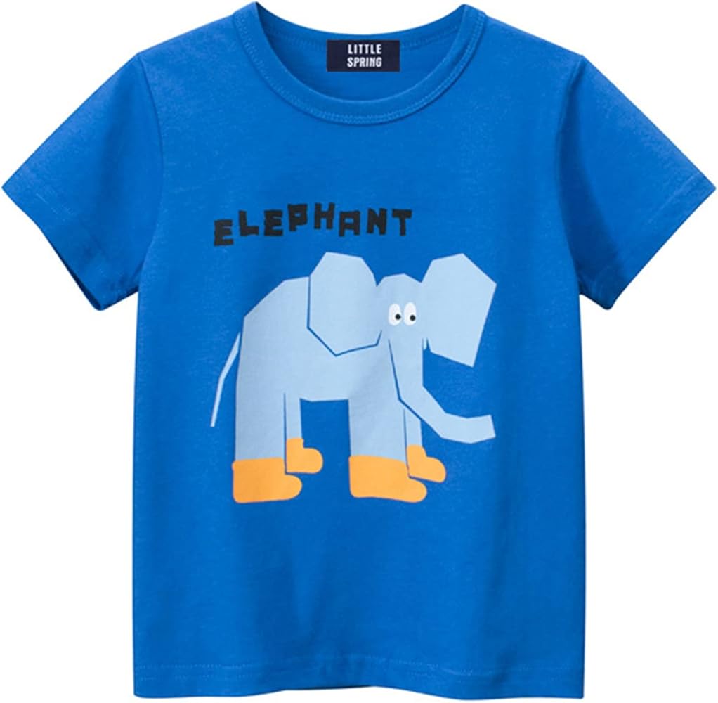 LittleSpring Kids Short Sleeve Graphic T-Shirt 100% Cotton