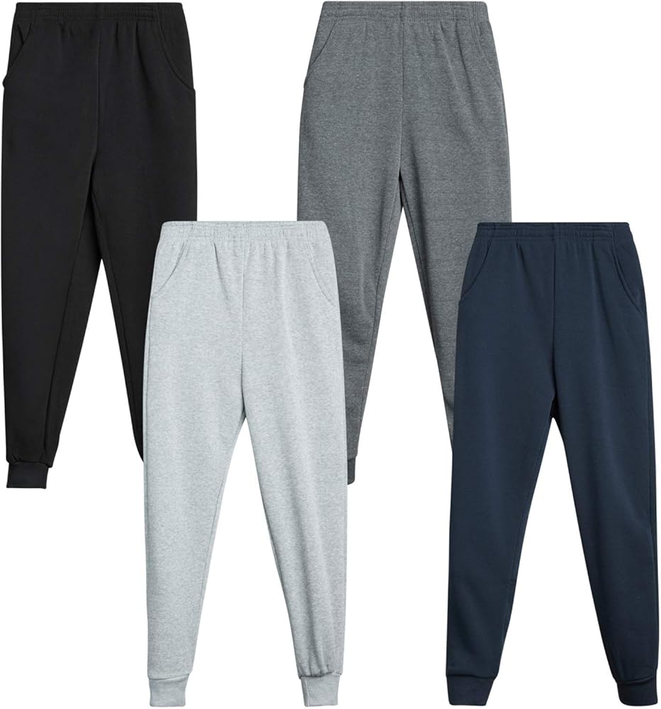 Coney Island Boy’ Sweatpants – 4 Pack Active Fleece Jogger Pants (Size: 4-16)