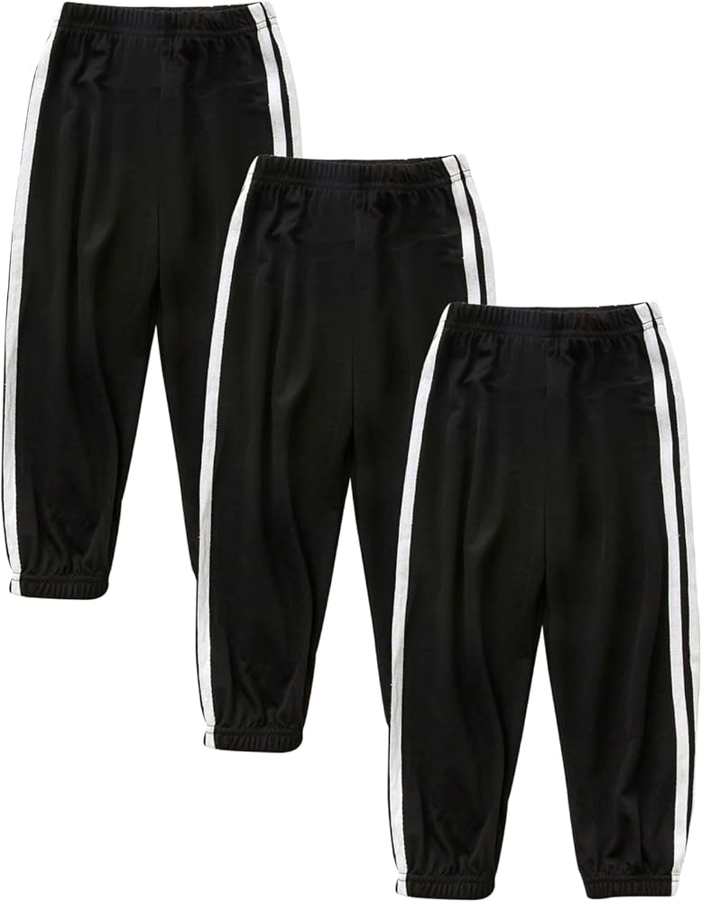 3-Pack Boys Sweatpants Kids Dri Fit Jogger Pants with Elastic Waist