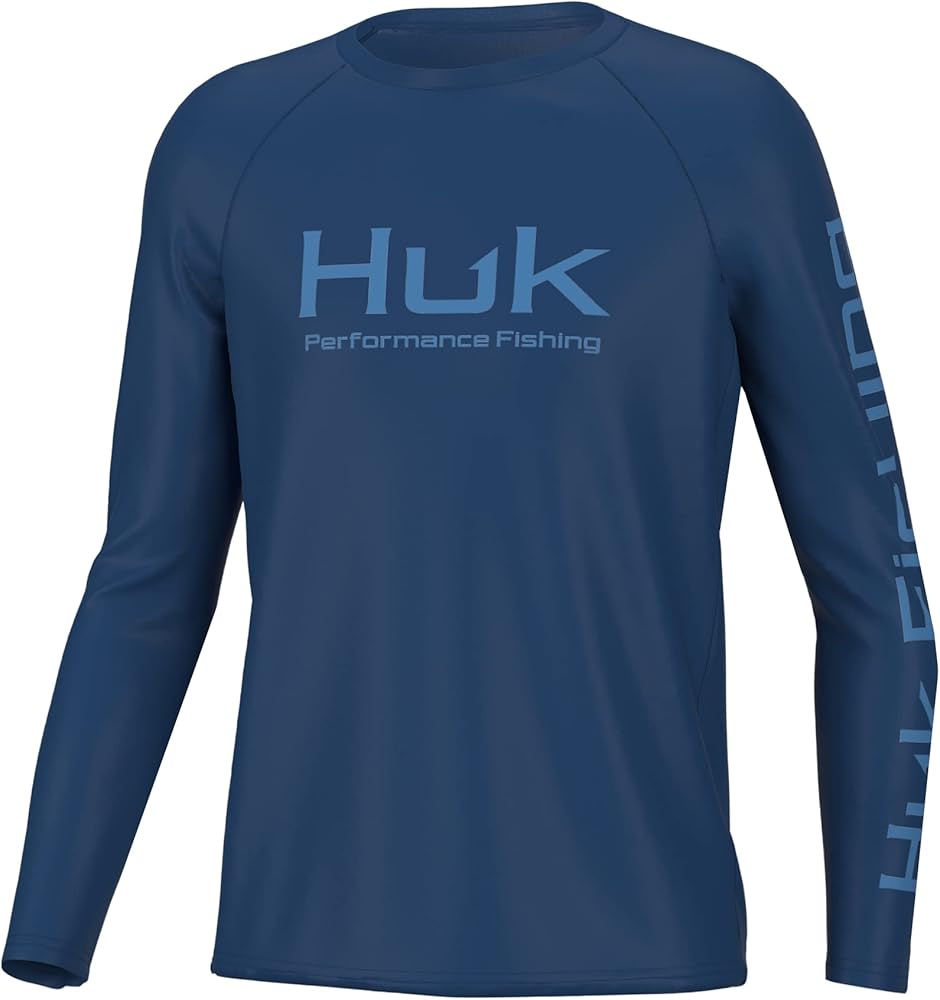 HUK Boys' Pursuit Solid Long Sleeve, Fishing Shirt for Kids