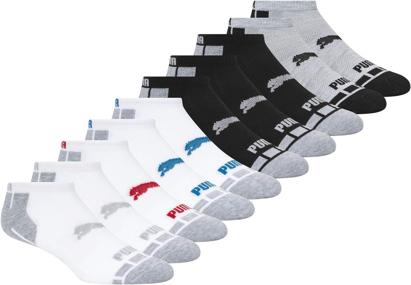 PUMA Kids' 10 Pack Low Cut Socks