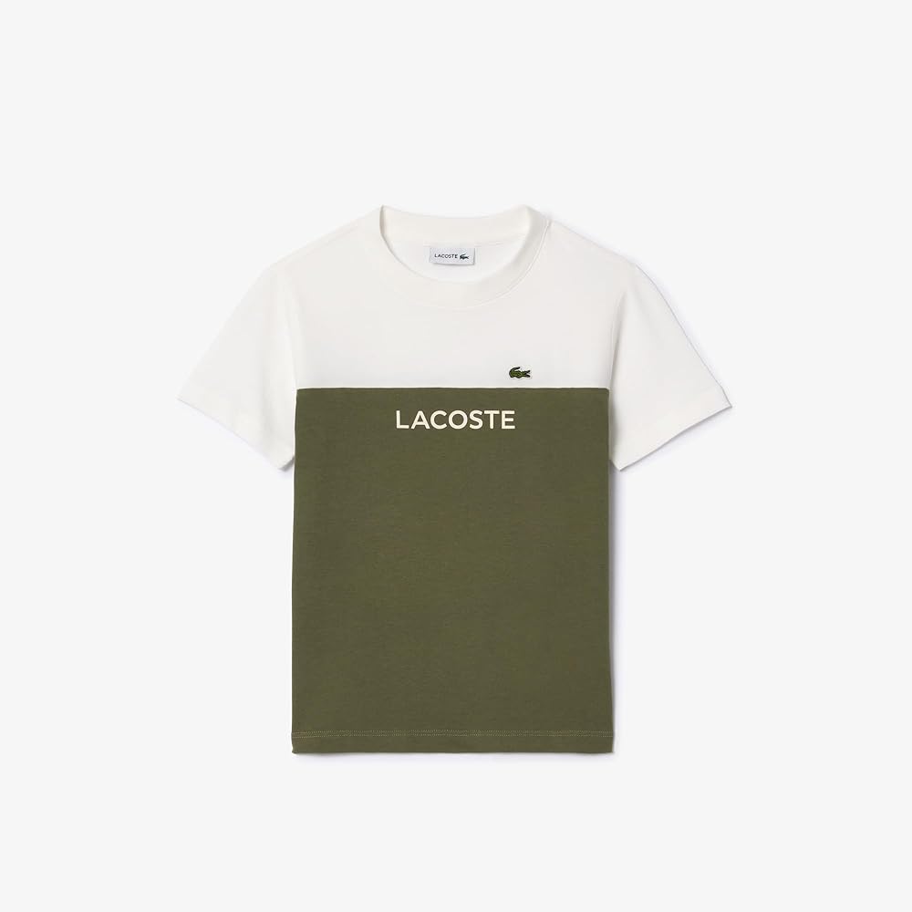 Lacoste Kids' Short Sleeve Colorblock Crew Neck Childrens Tee Shirt