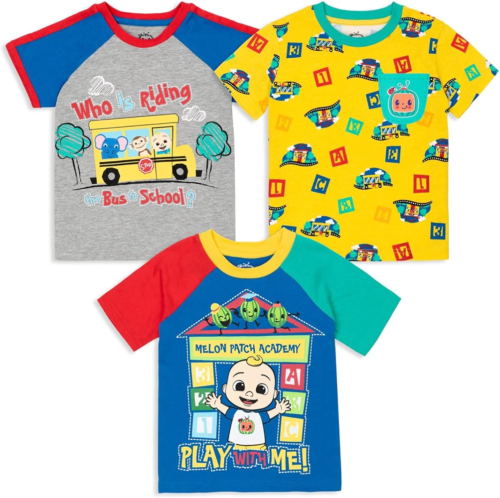 CoComelon JJ Baby 3 Pack T-Shirts Infant to Toddler