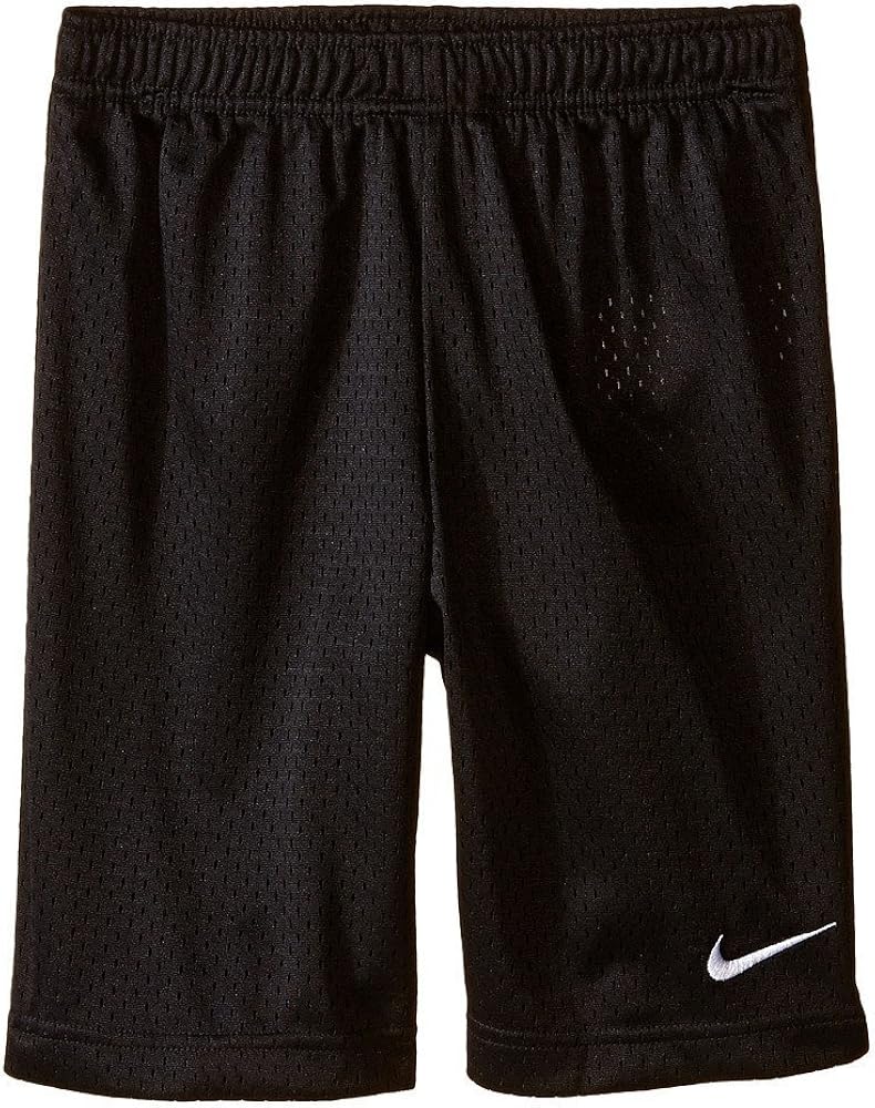 Nike Little Boys Solid Mesh Shorts (5 Little Kids, Black)