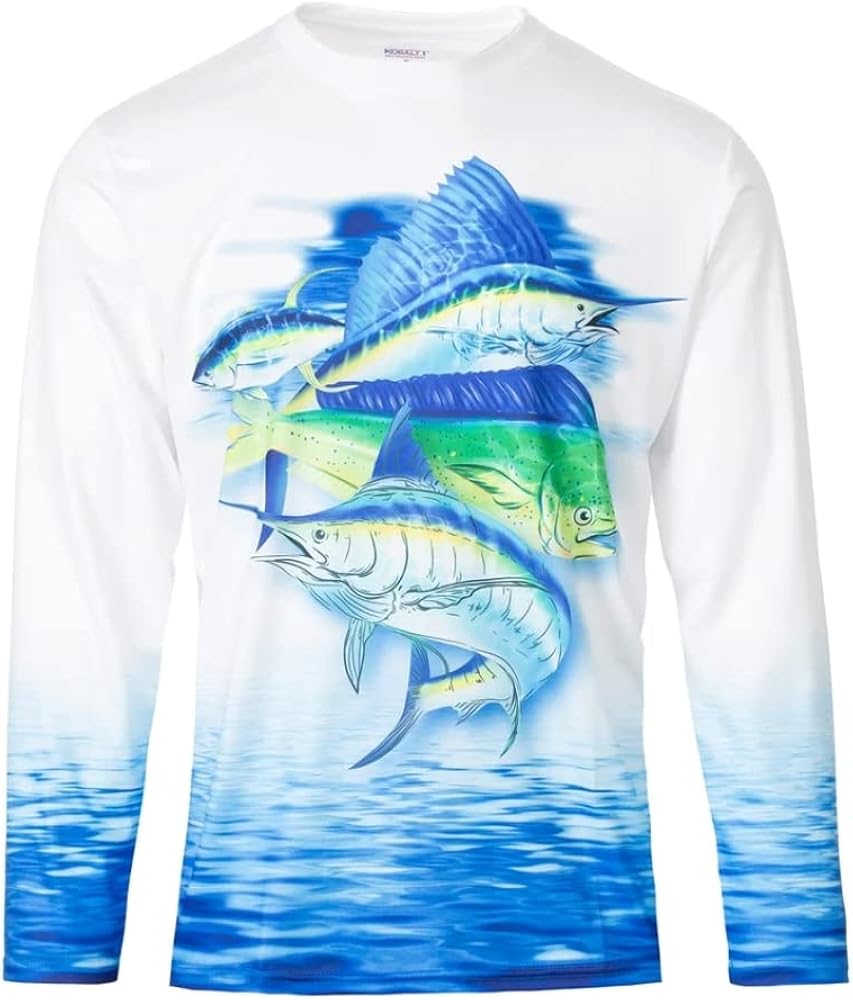 Boys 8-18 Sailfish Marlin Water Sport Fishing UPF Performance Shirt