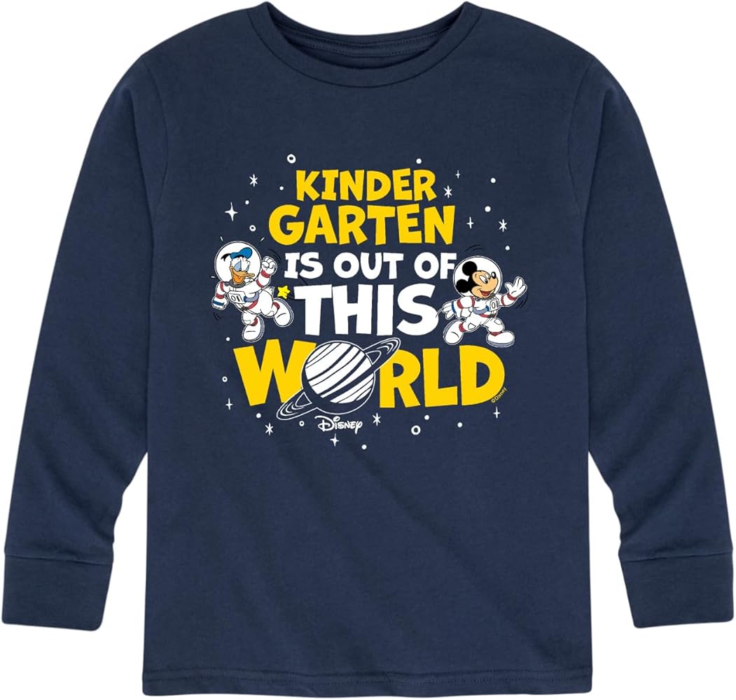 Disney Mickey & Friends - Kindergarten Out of This World - Youth Long Sleeve Graphic T-Shirt