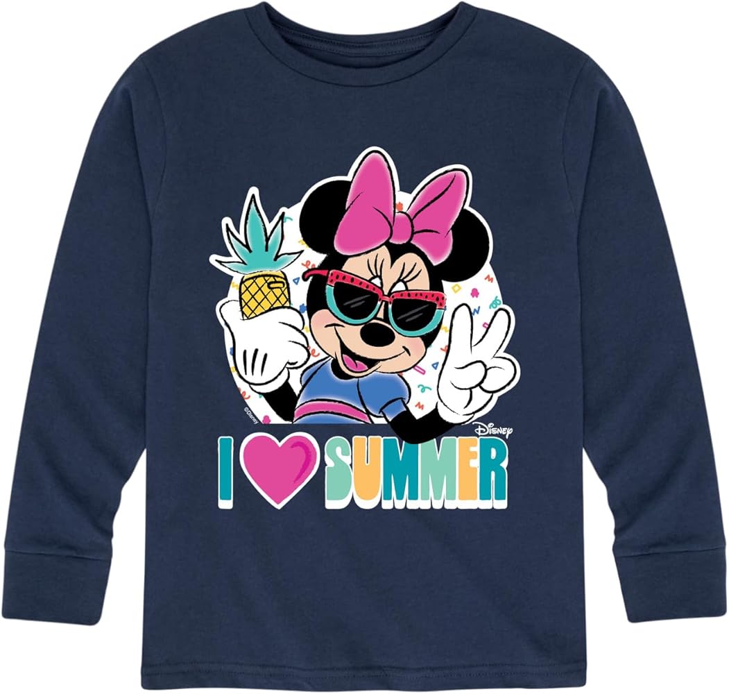 Disney Mickey & Friends - I Heart Summer - Toddler and Youth Long Sleeve Graphic T-Shirt