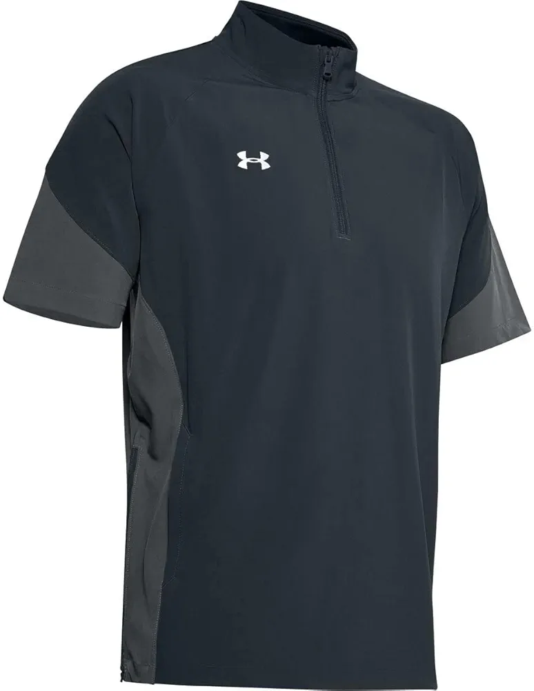 Under Armour Boys Squad Short Sleeve 1/4 Zip Pullover Steel Youth XL