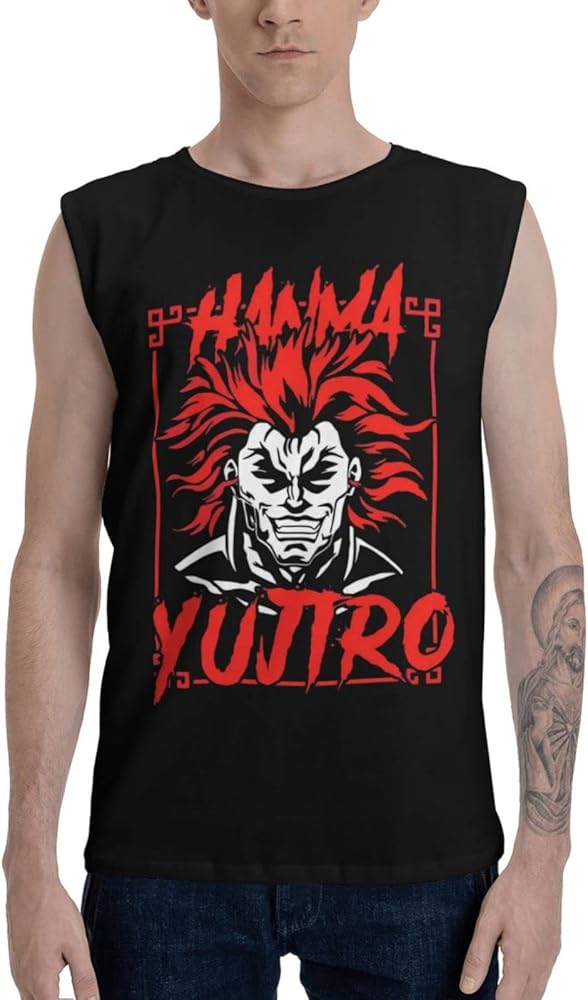 Anime Baki The Grappler Yujiro Hanma Tank Top Man's Summer Sleeveless Tee Casual Running Workout Sport Vest