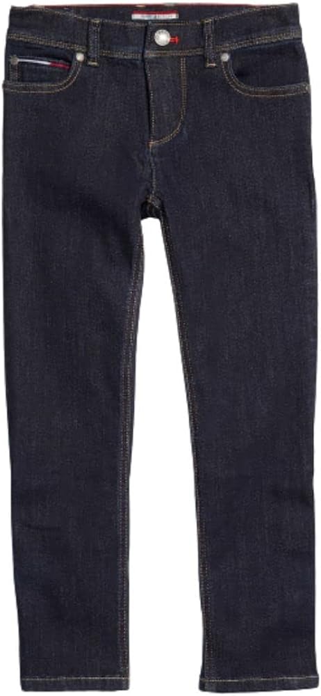 Tommy Hilfiger Boy's Adaptive Jeans Slim Straight Fit With Adjustable Waist and Hems