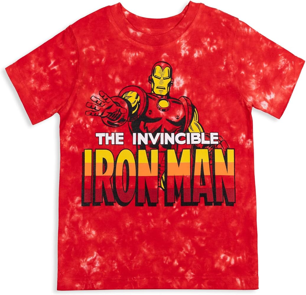 Marvel Avengers Spider-Man Iron Man Black Panther Captain America Hulk Tie Dye T-Shirt Little and Big Kid