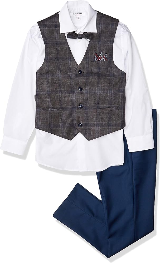 Isaac Mizrahi Baby Boys' 4-Piece Plaid Vest Set