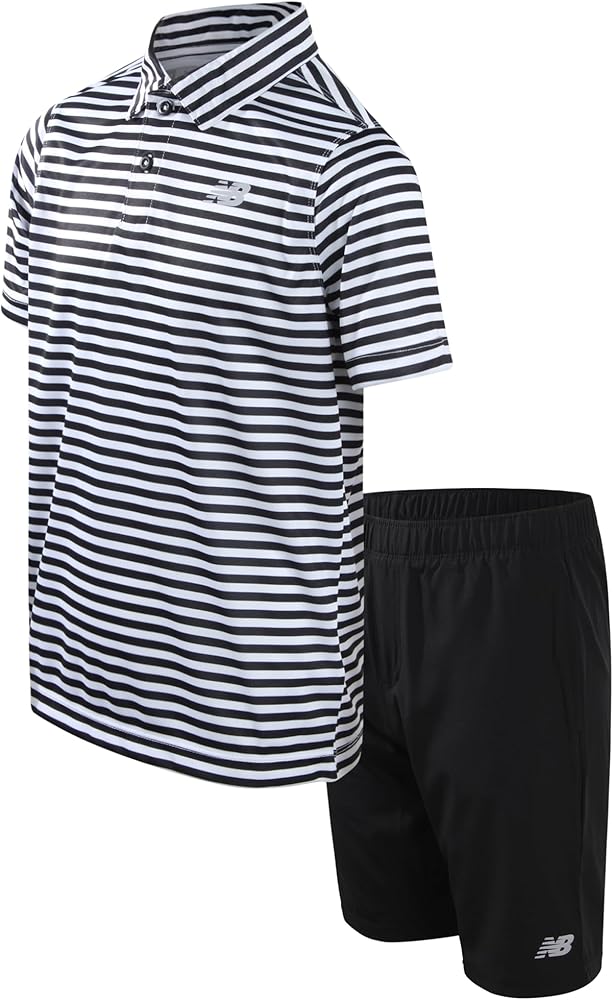 New Balance Boys' Active Shorts 2 Piece Set - Performance T-Shirt and Gym Shorts