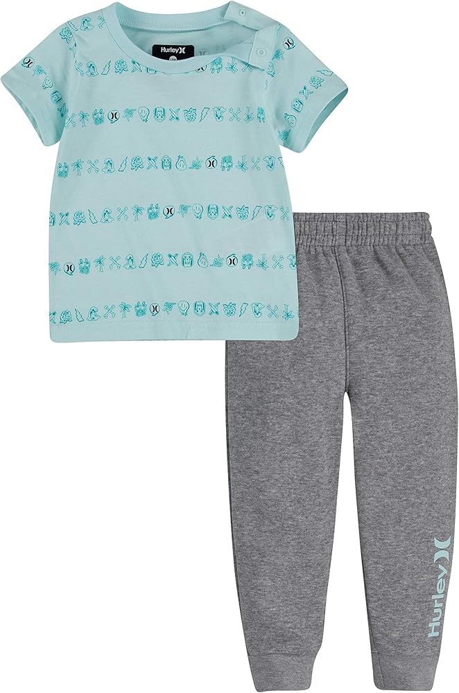 Hurley Boys' Graphic T-Shirt and Joggers 2-Piece Set