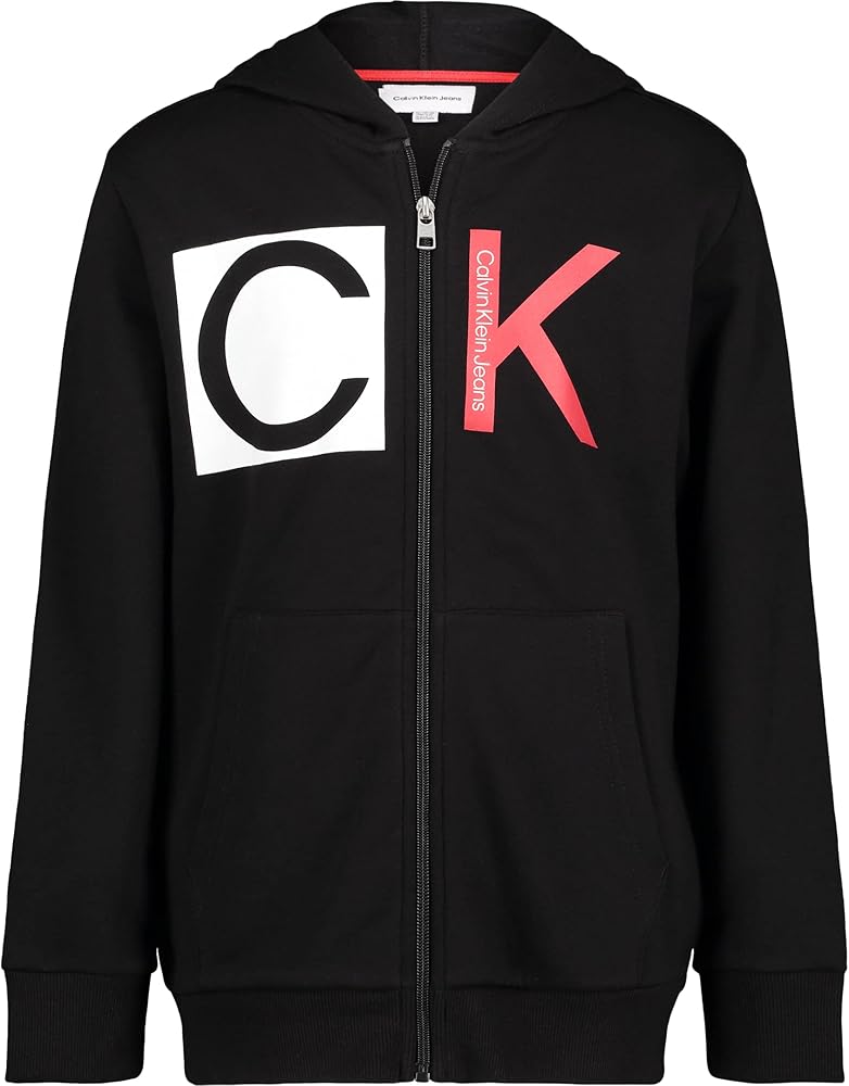 Calvin Klein Boys' Long Sleeve Full Zip Fleece Hoodie