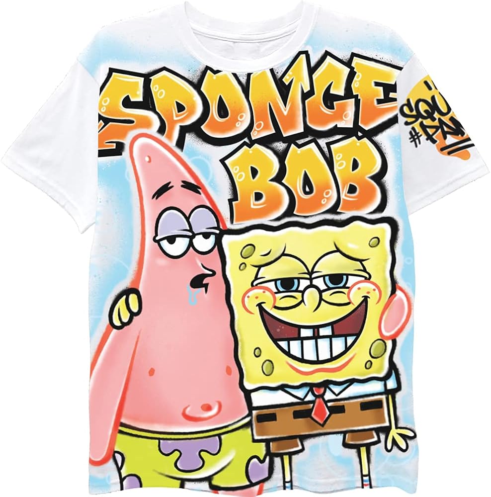 SpongeBob SquarePants Boys Short Sleeve T-Shirt - Spongebob, Patrick, Squidward, Mr Krabs - Nickelodeon - Boys Sizes 4-20