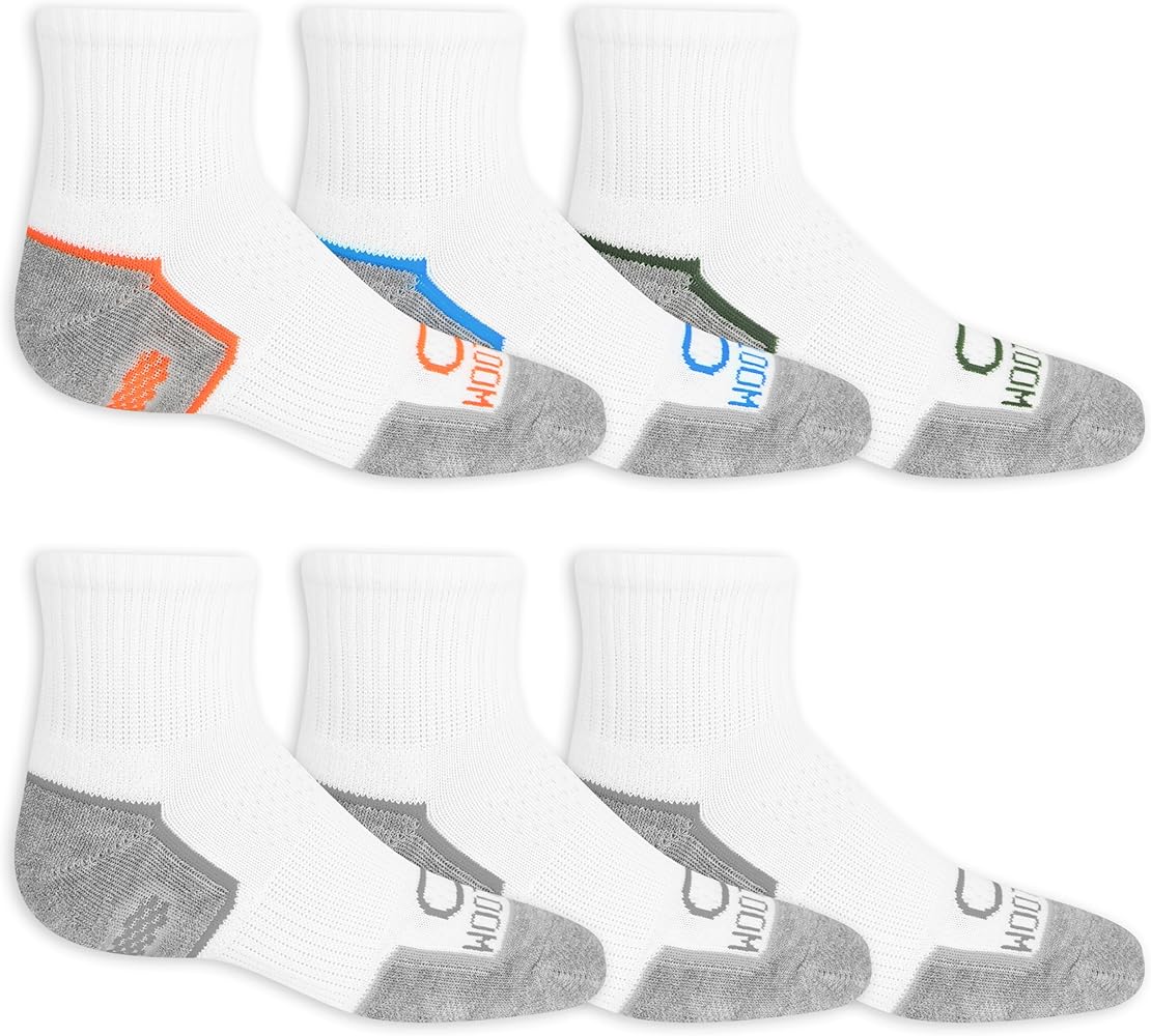 Fruit of the Loom Boys' Coolzone Ankle Socks (6 Pack)