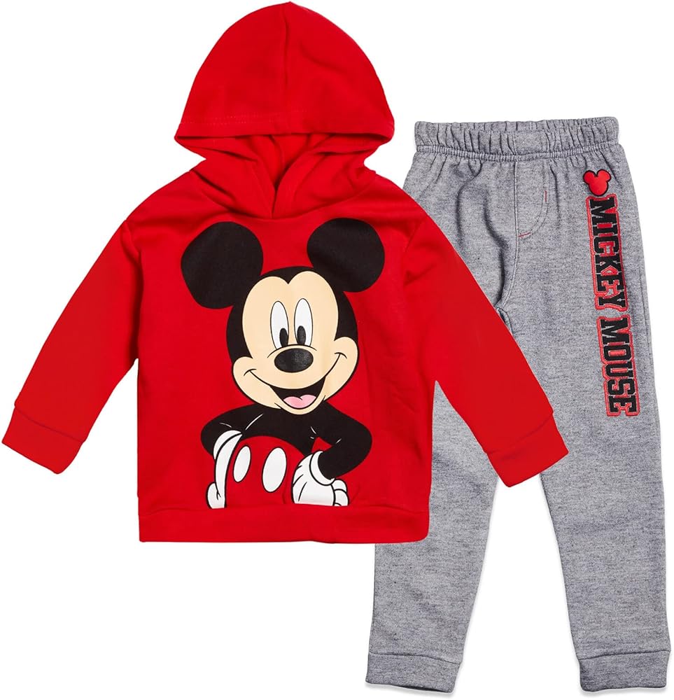 Disney Mickey Mouse Christmas Fleece Pullover Hoodie and Pants Outfit Set Newborn to Big Kid Sizes (0-3 Months - 14-16)