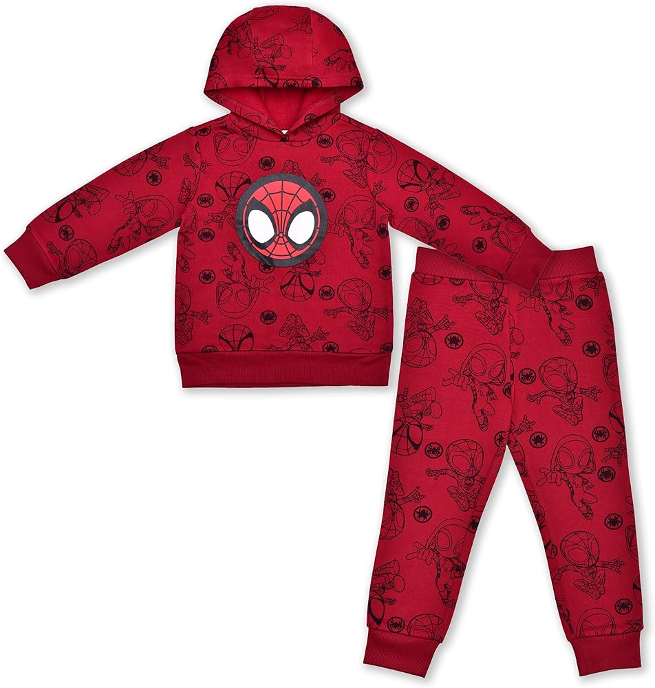 Marvel Spidey and His Amazing Friends Red Hoodie and Jogger Sweatpant Set for Toddler Boy