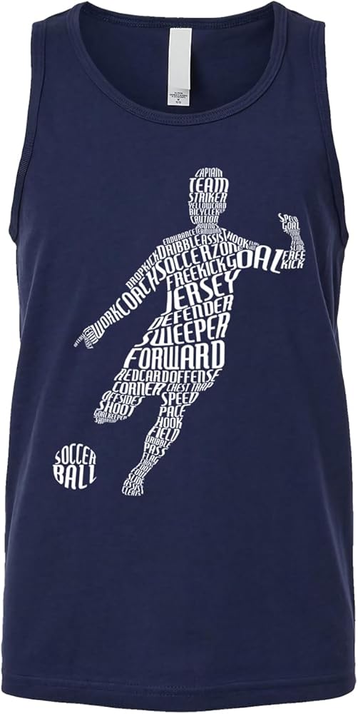 Threadrock Boys Soccer Player Typography Word Art Youth Tank Top