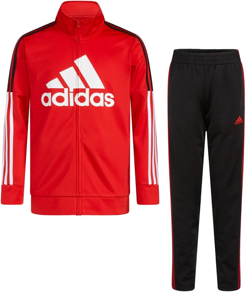 Adidas Two-Piece Contrast 3-Stripe Tricot Track Set