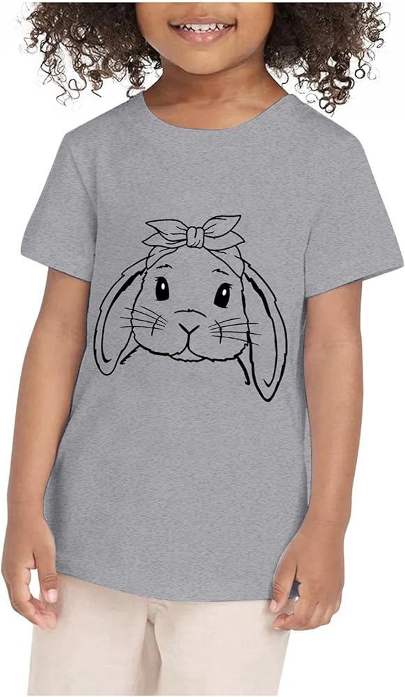 Kids Bunny Shirt Toddler Boys Girls T Shirt Kids Cute Bunny Rabbit Graphic Tees Tops Long Sleeve Shirt Little