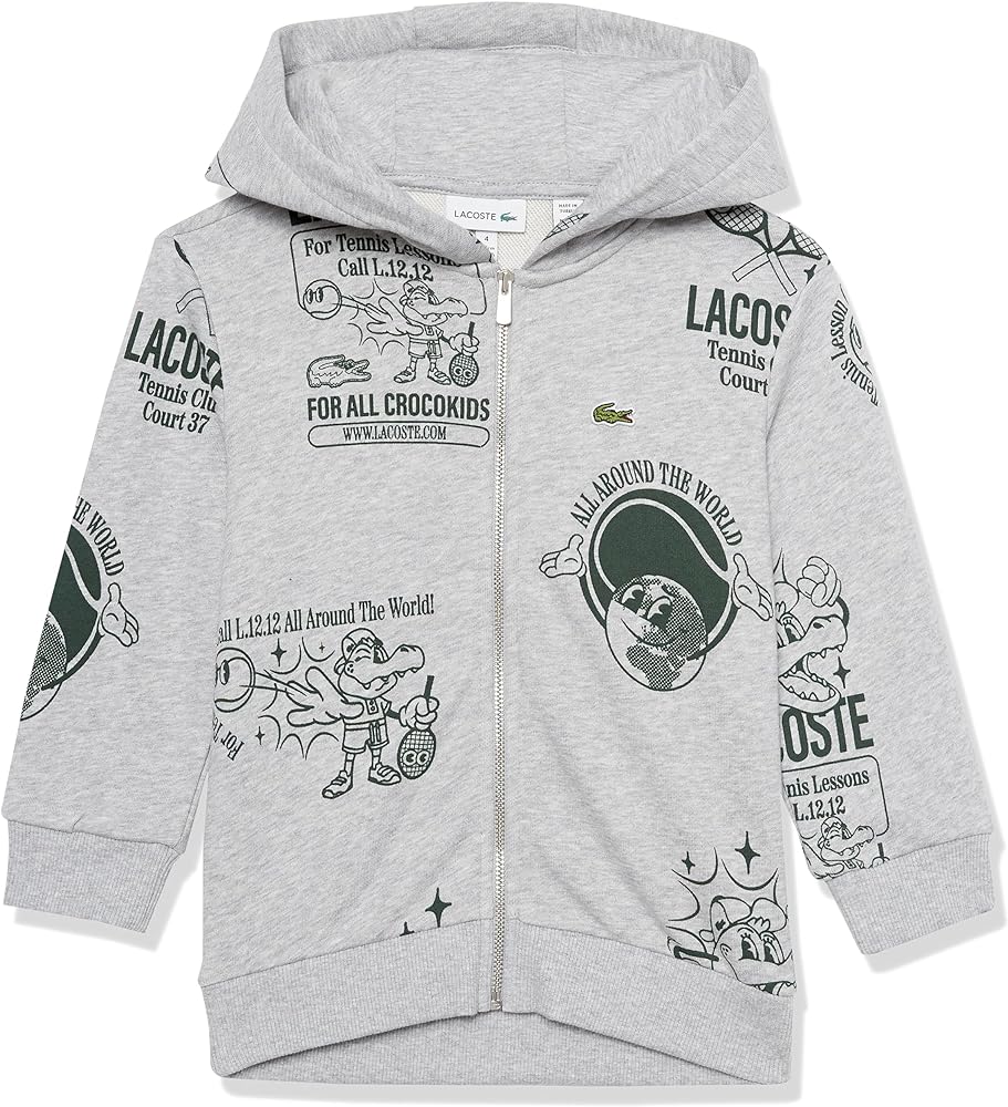 Lacoste Kids' Animated Croc Full Zip Fleece Hoodie