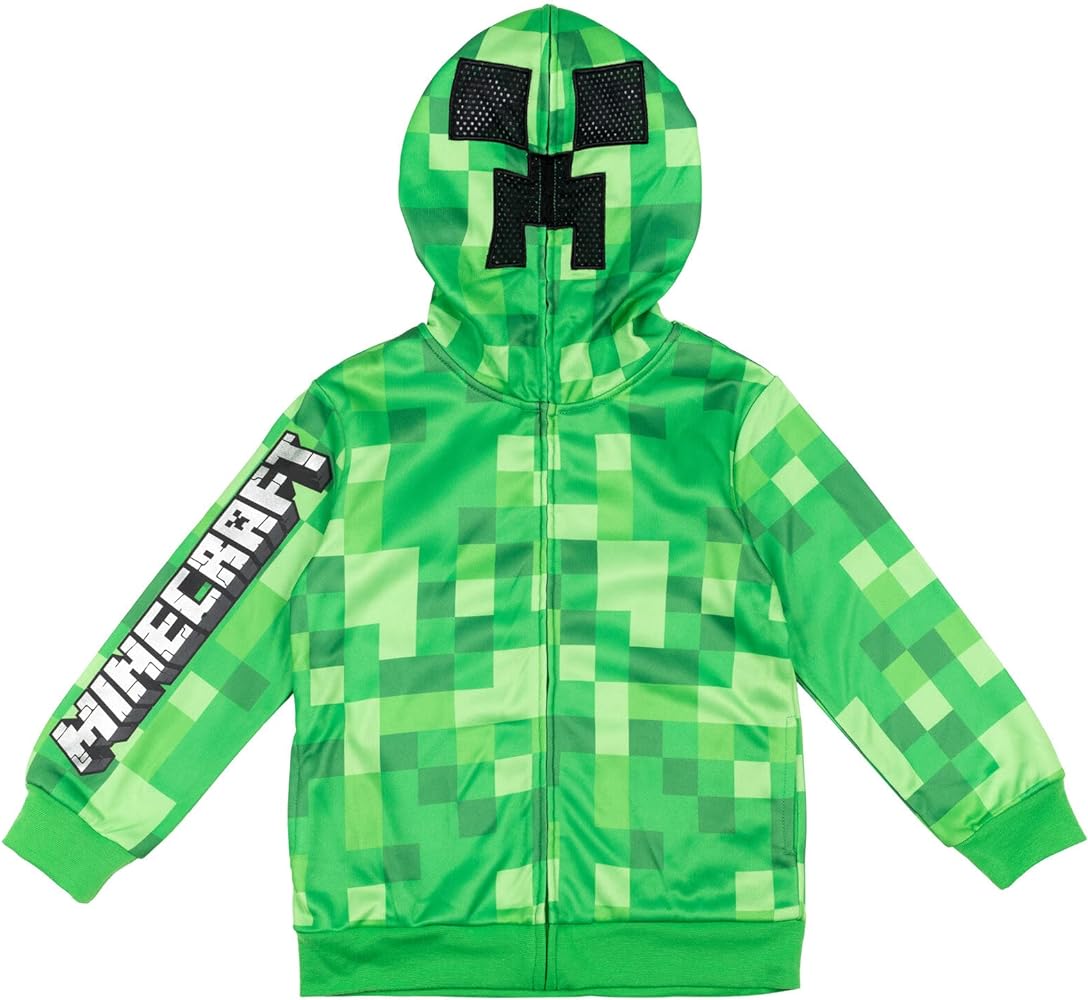 Minecraft Fleece Zip Up Hoodie Little Kid to Big Kid Sizes (4-18-20)