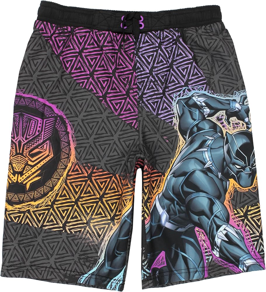 Marvel Black Panther Boys Swim Trunks, UPF50 Sun Protection, Quick Dry Swimsuit