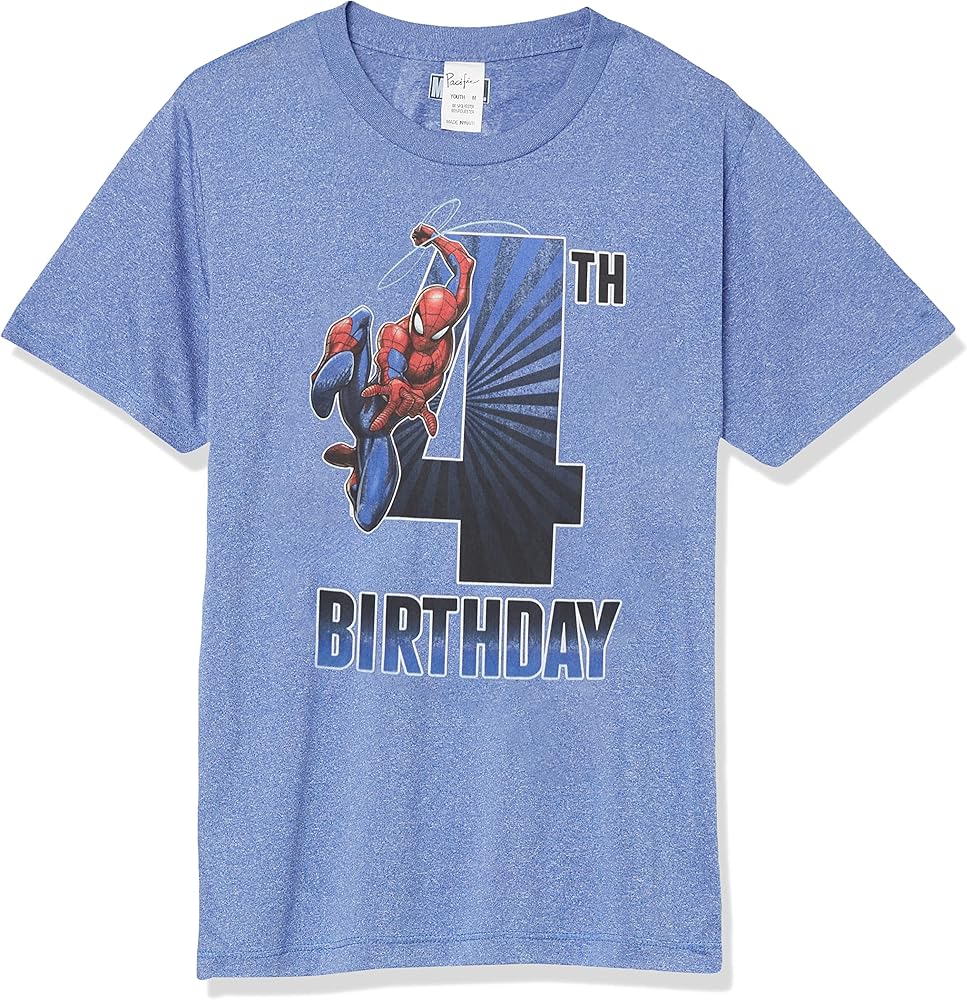 Marvel Kids' Spiderman 4th Bday T-Shirt