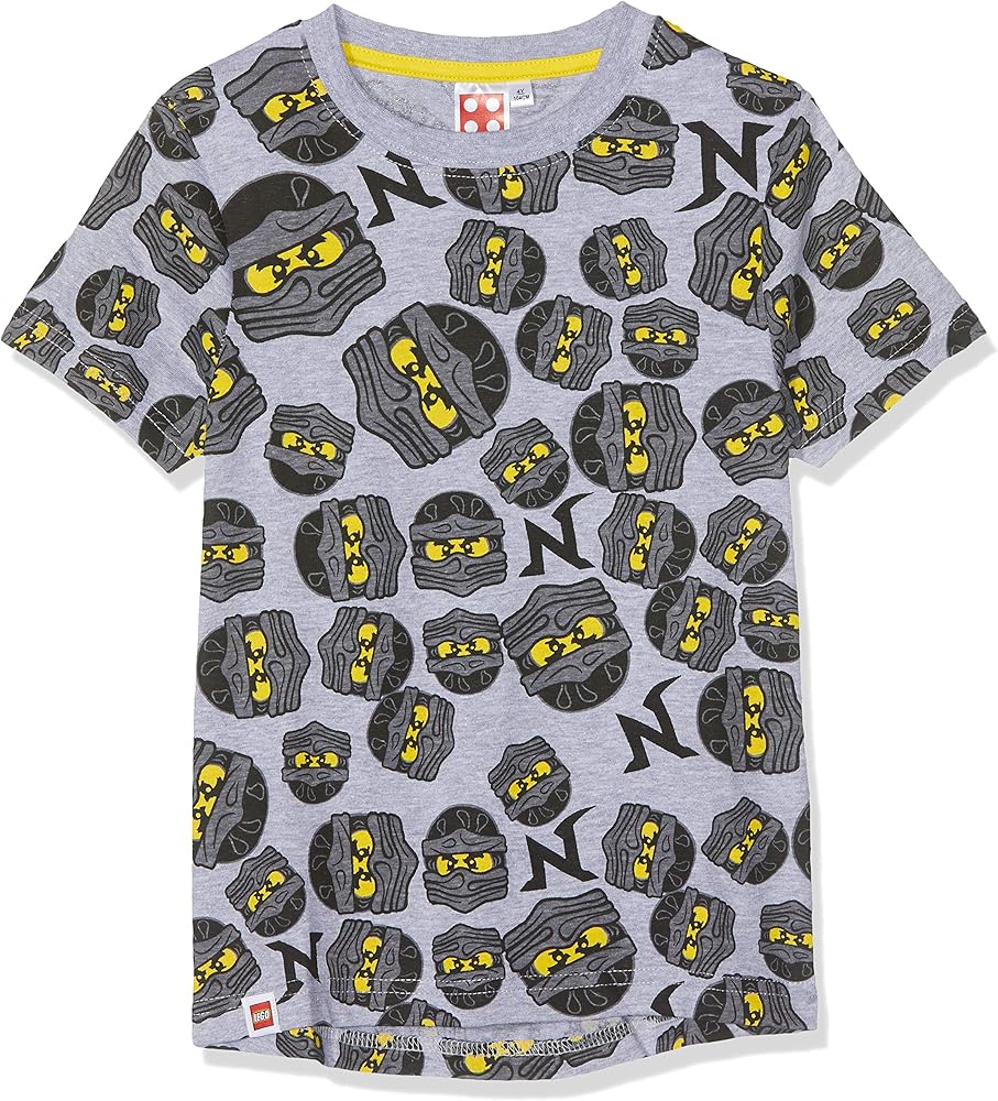 Lego Ninjago All Over Print Boys T-Shirt Gray